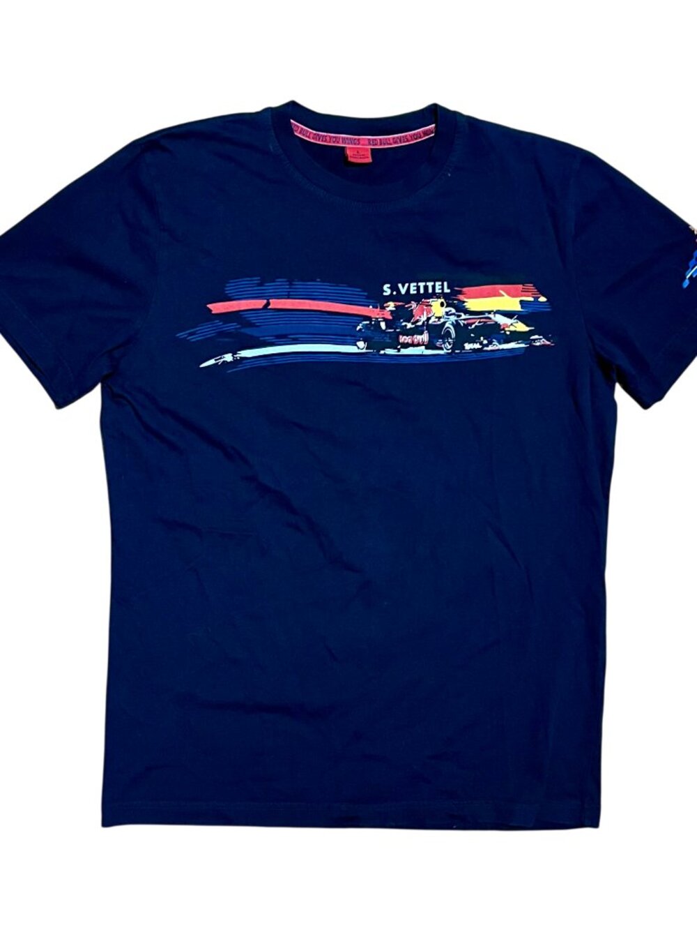 Sebastian Vettel Formula One Vintage Y2K Red Bull Racing T-Shirt, Men's Large